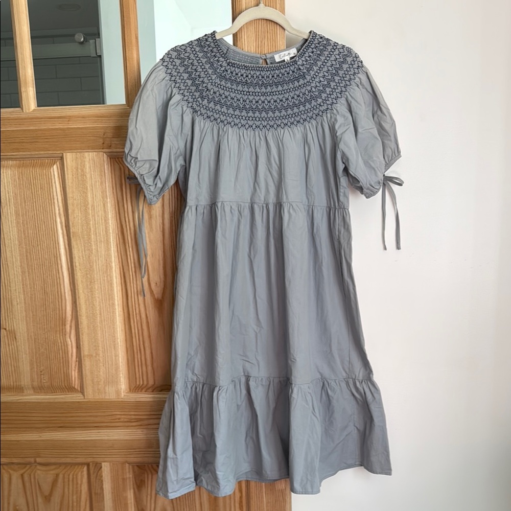 Blue/Gray Smocked Dress